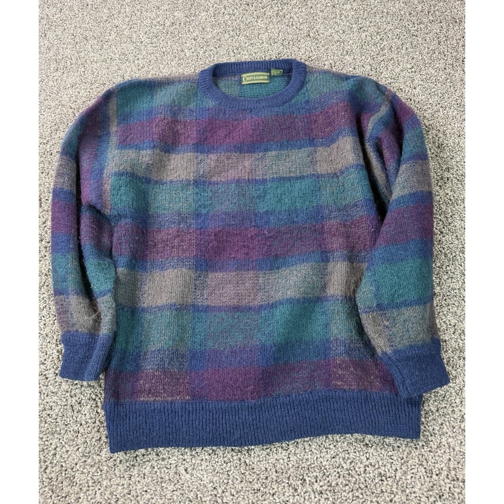 Vintage Croft & Barrow Pullover Sweater Men's Size XL Blue Striped